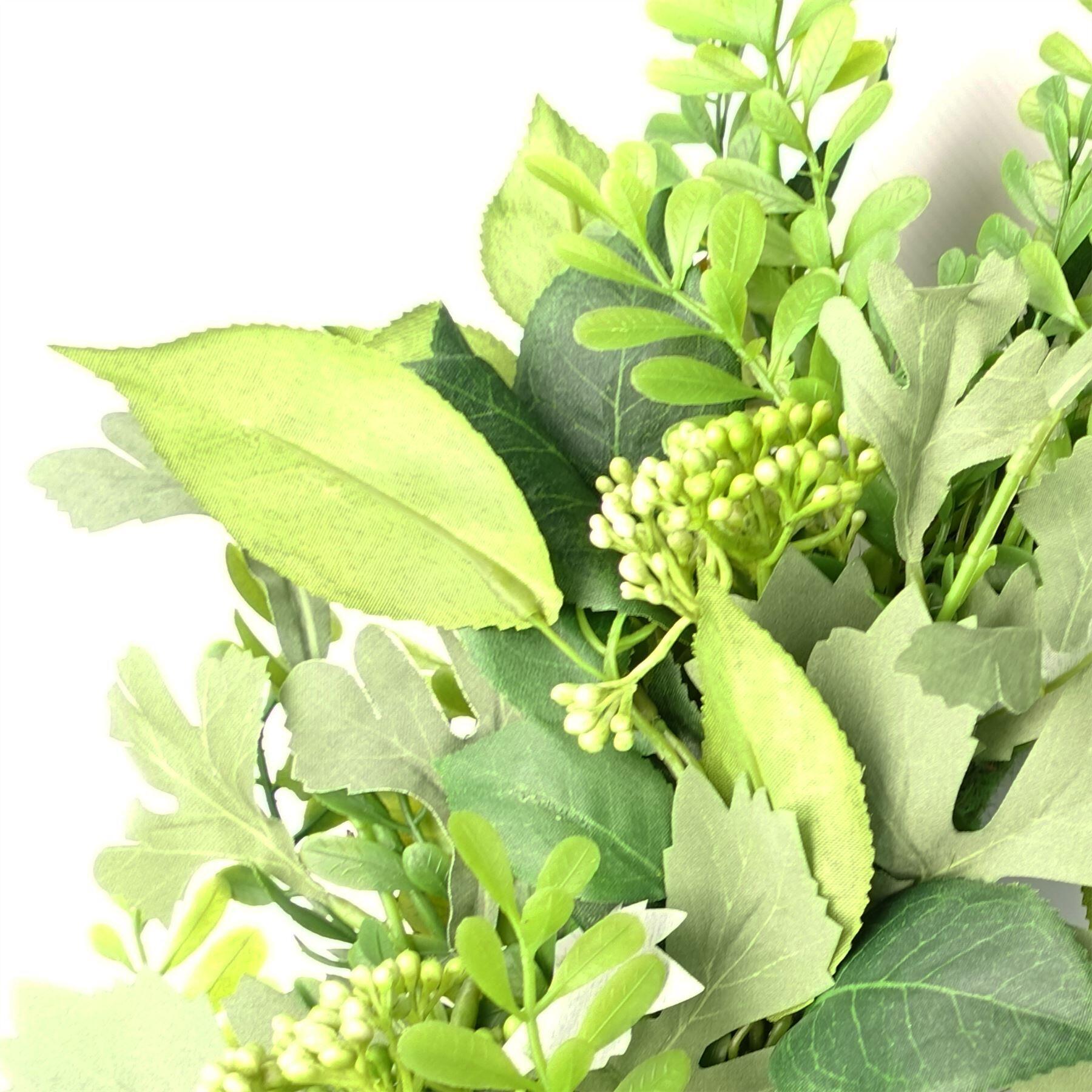image of 50cm artificial wreath fern leaf view 4