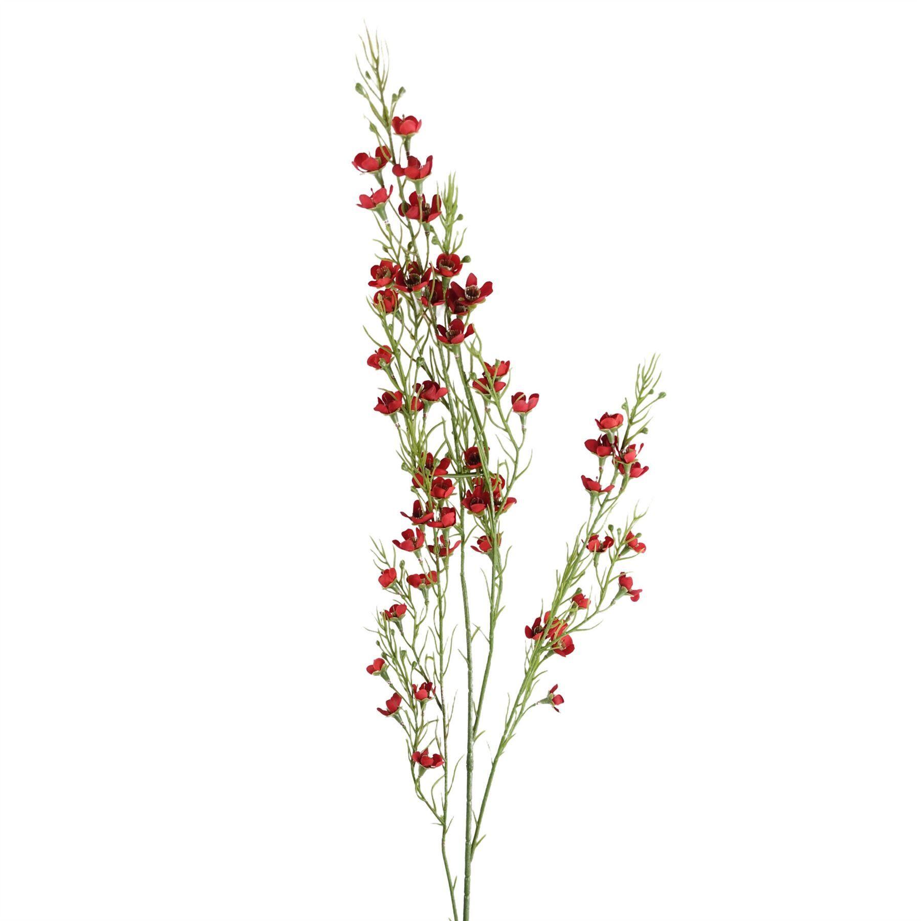 image of 100cm artificial foliage with small flowers  red