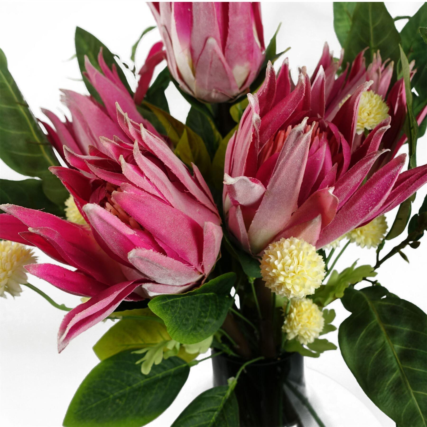 image of 50cm dahlia pompom yellow artificial stem view 7