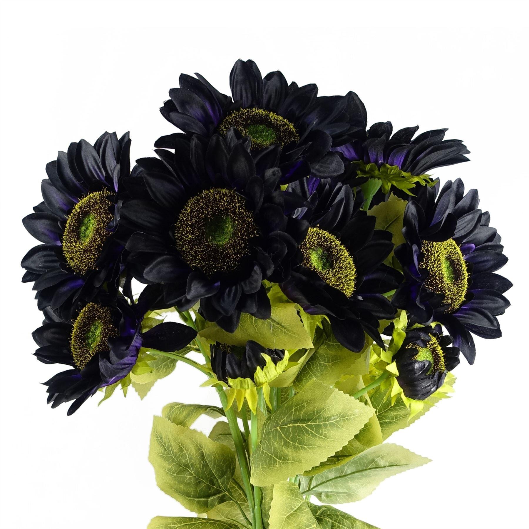 image of pack of 6 x 88cm purple artificial sunflower  18 heads