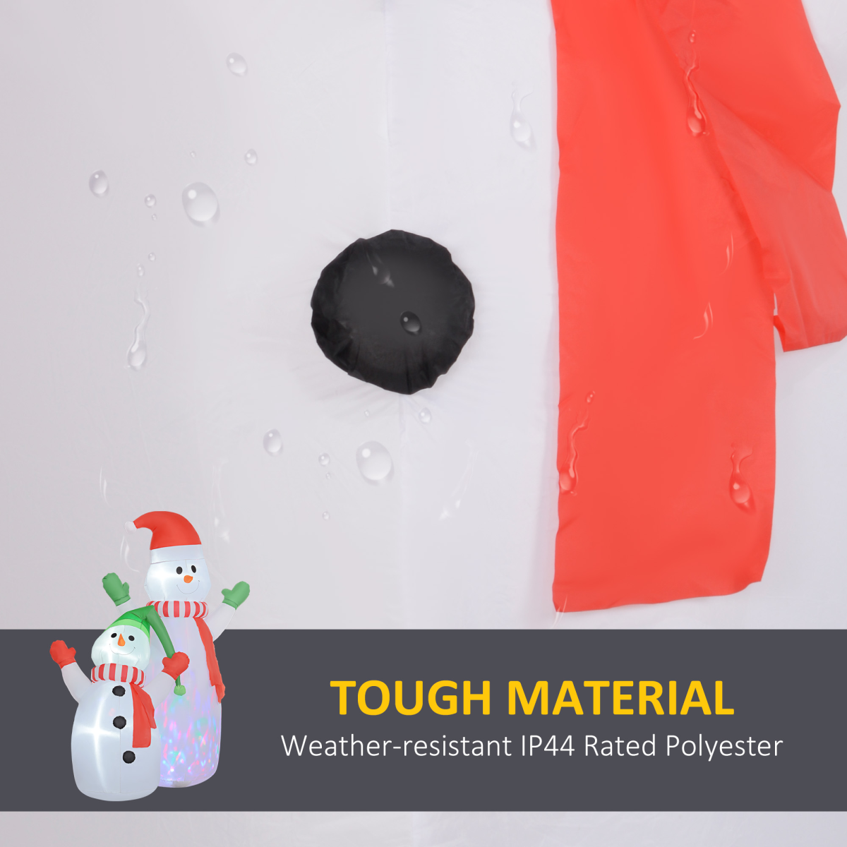 product image showing outsunny 8ft christmas inflatable snowman with rotating colorful led light in use