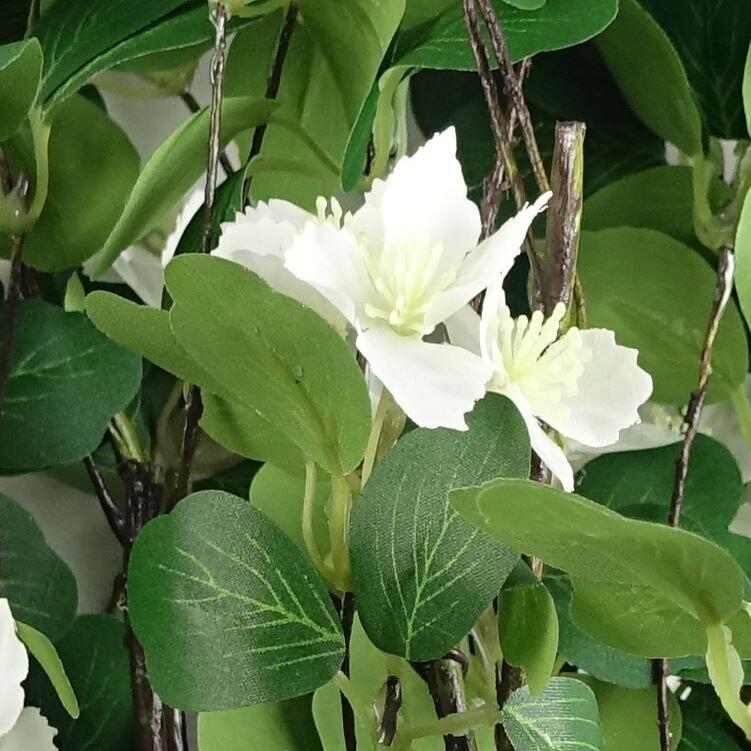 product image showing pack of 6 x 60cm flower foliage spray - white in use