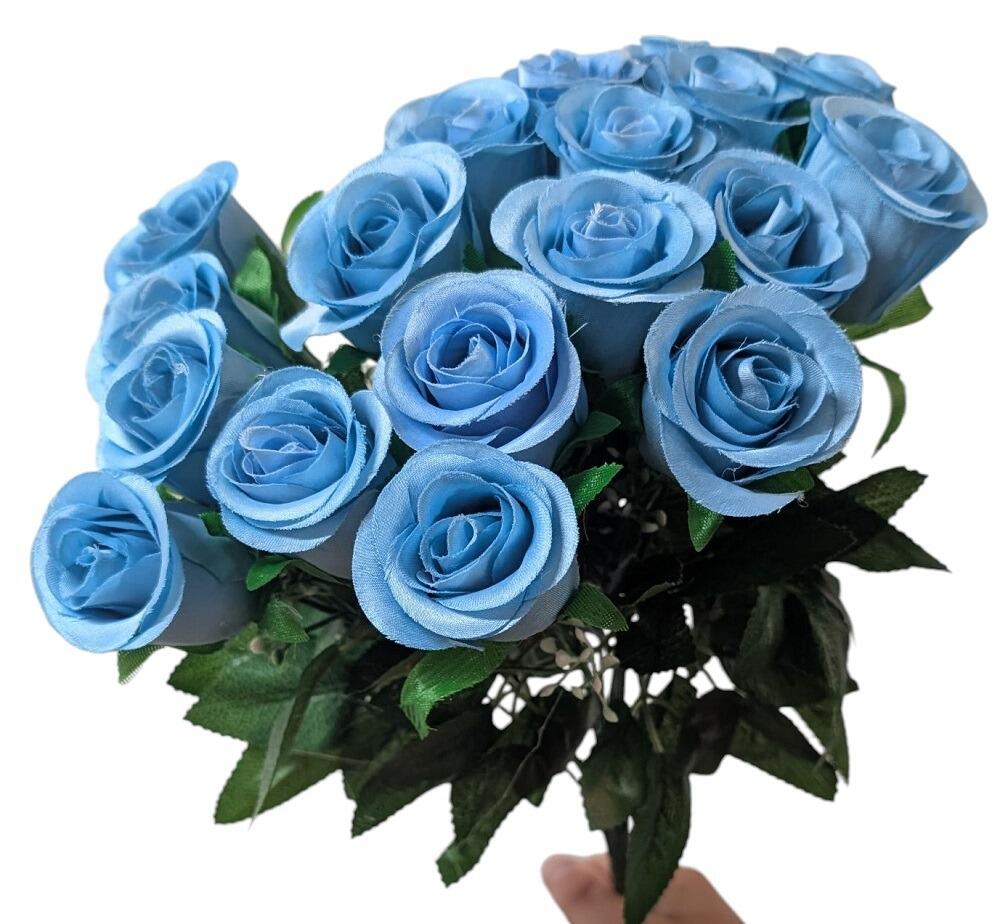 artificial rosebud roses flower bouquet blue