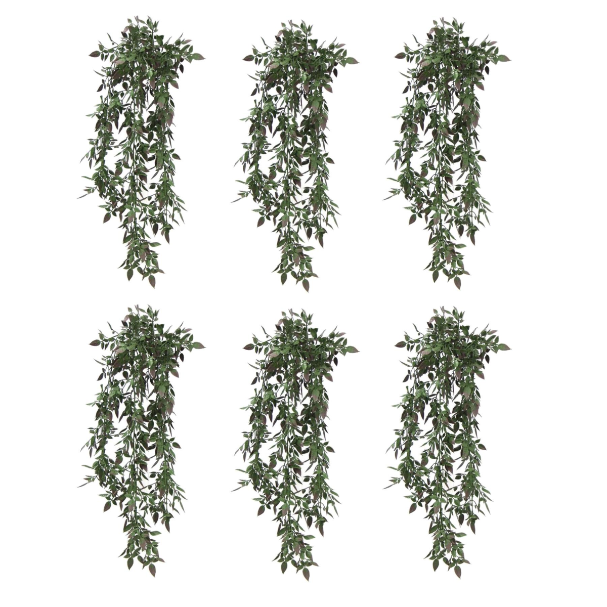 pack of 6 x Hanging UV and Fire Resistant Artificial Angel Plant 76cm