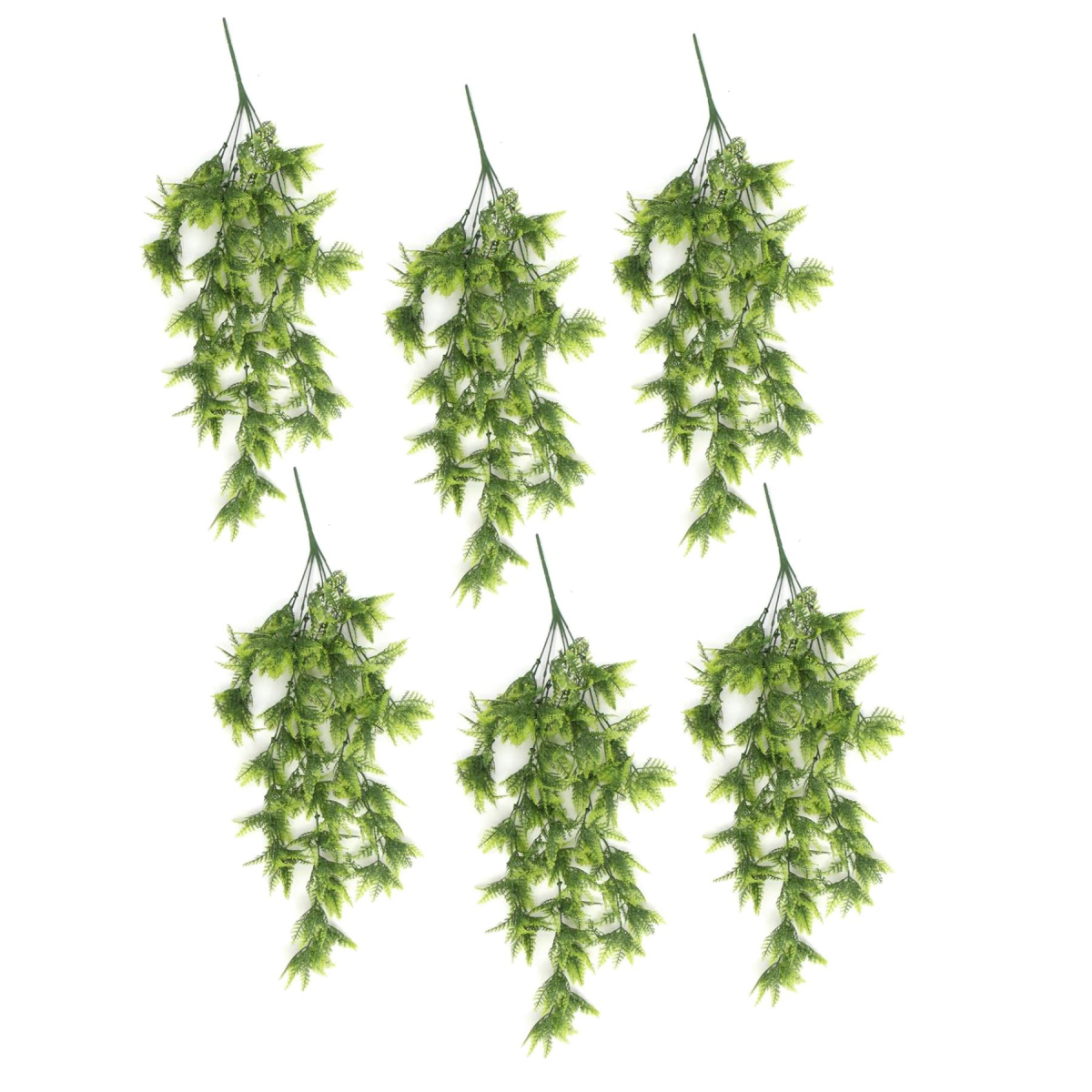 pack of 6 x Hanging UV and Fire Resistant Artificial Boston Fern Plant 75cm