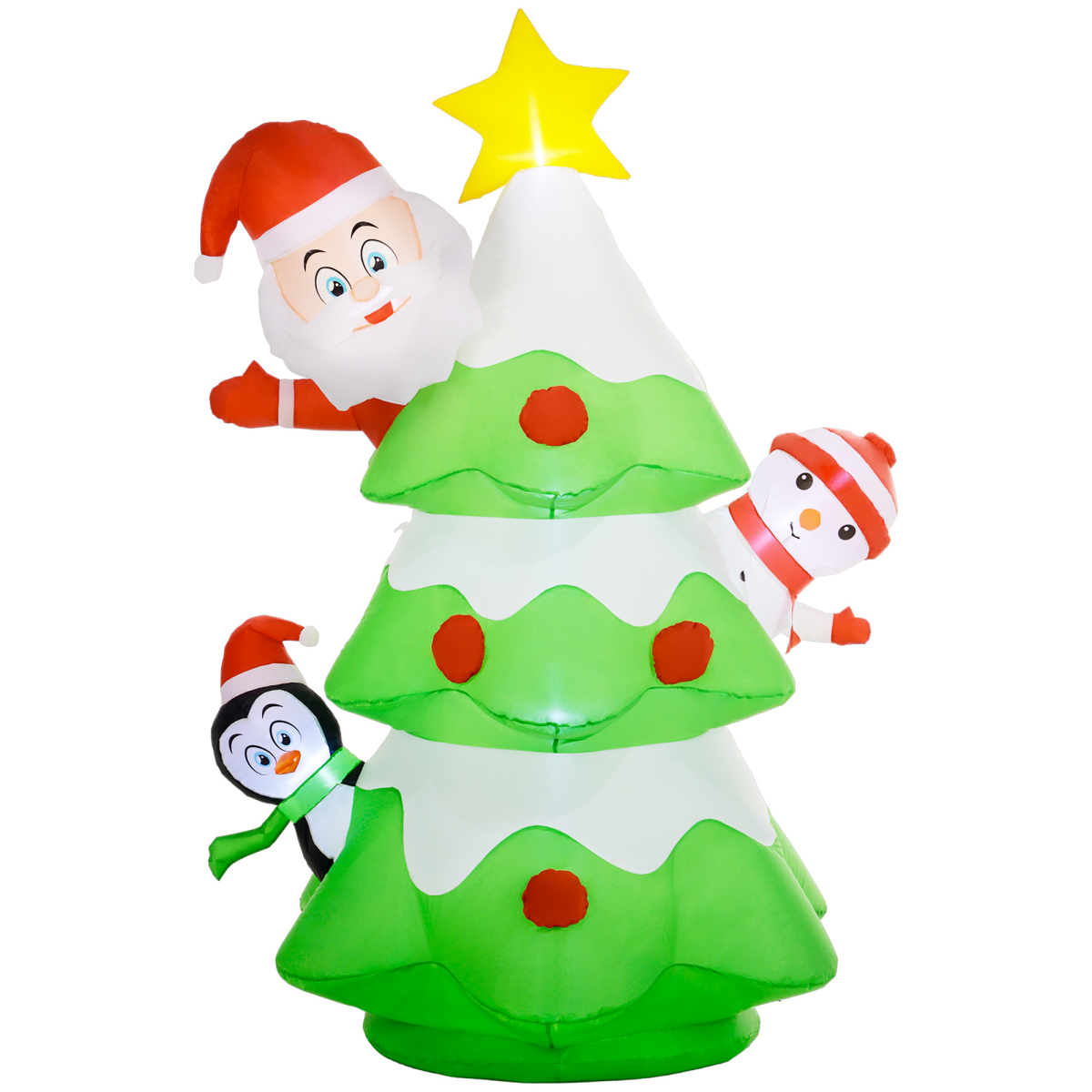picture of 8ft Christmas Blow Up Christmas Tree with Santa Claus for Outdoor