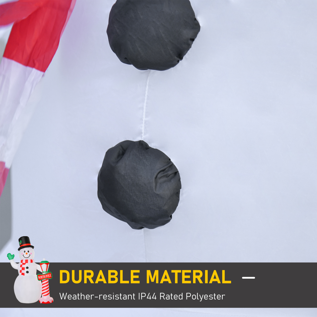 close-up of 8ft Tall Christmas Inflatable Snowman Street Lamp Lighted Garden Lawn