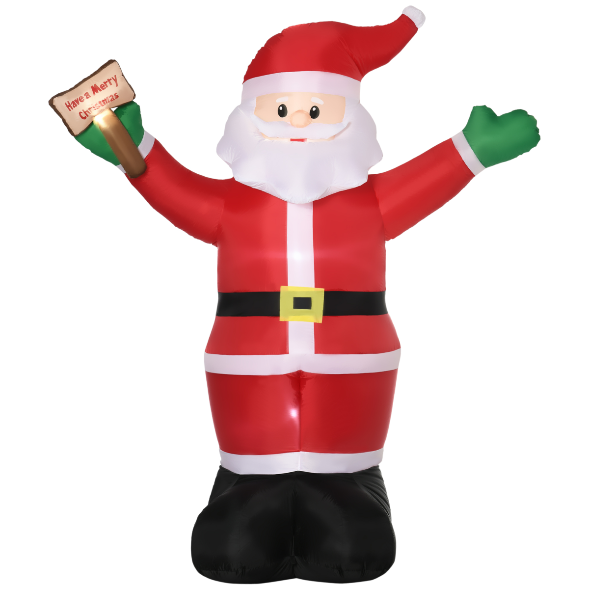 picture of 8' Inflatable Christmas Santa Claus Holds Light Sign of Blessings LED