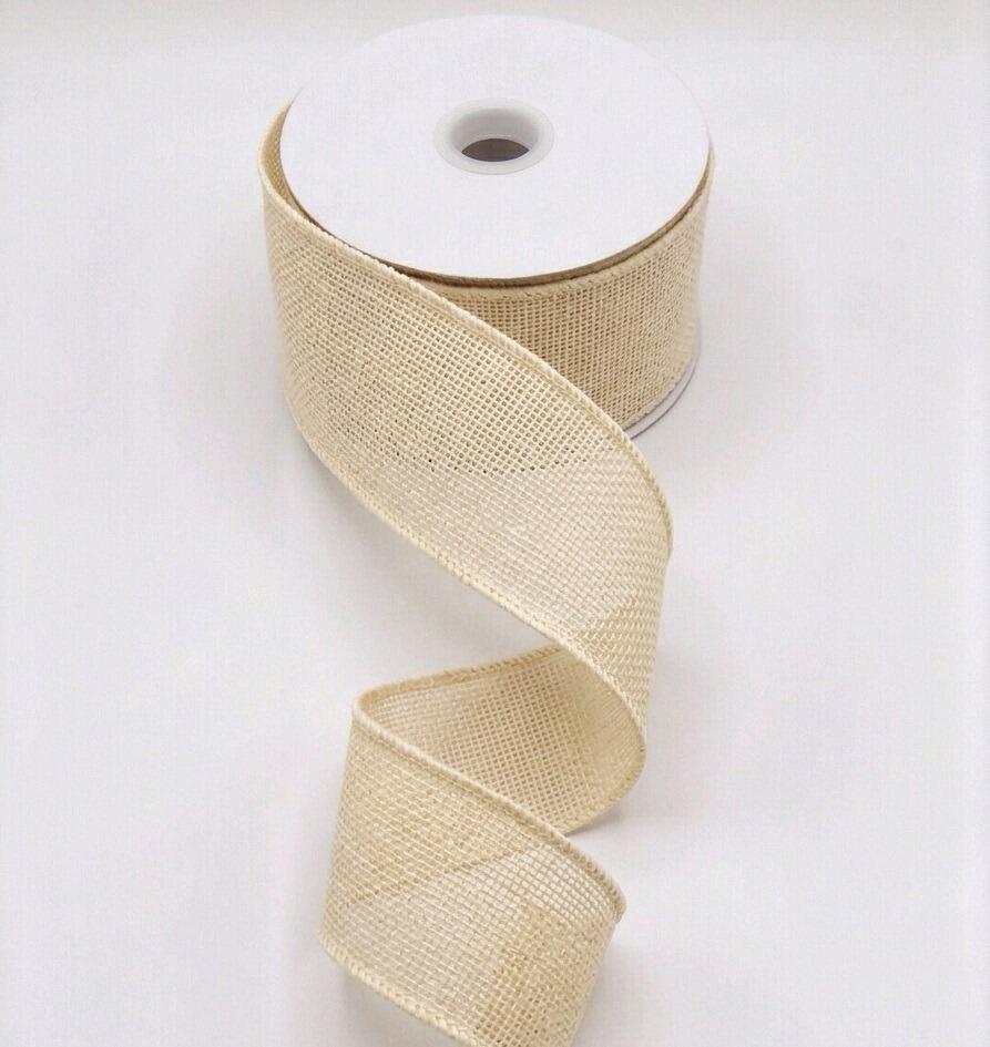 cream Jute Hessian Wired Edge Ribbon