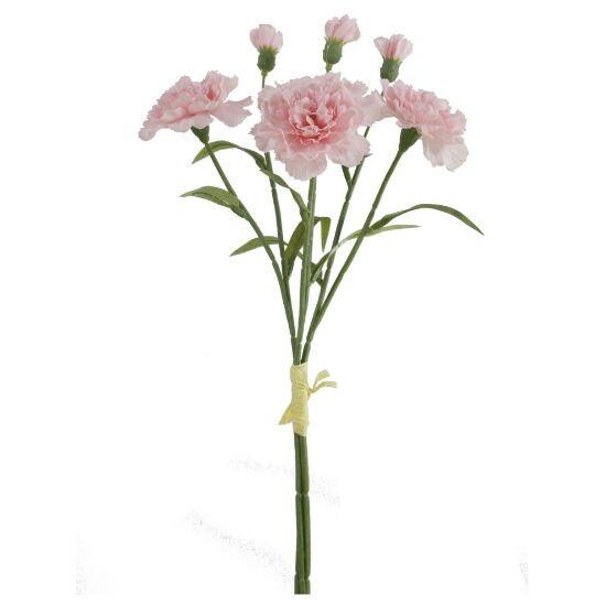 Artificial Carnation Flowers 40cm Pink Stem Bundle