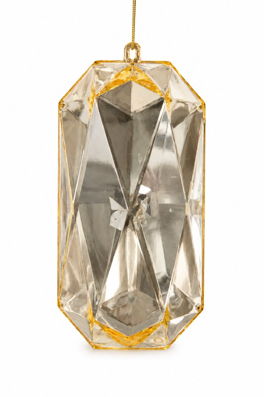 Champagne Faceted Gem Christmas Ornament jewel bauble