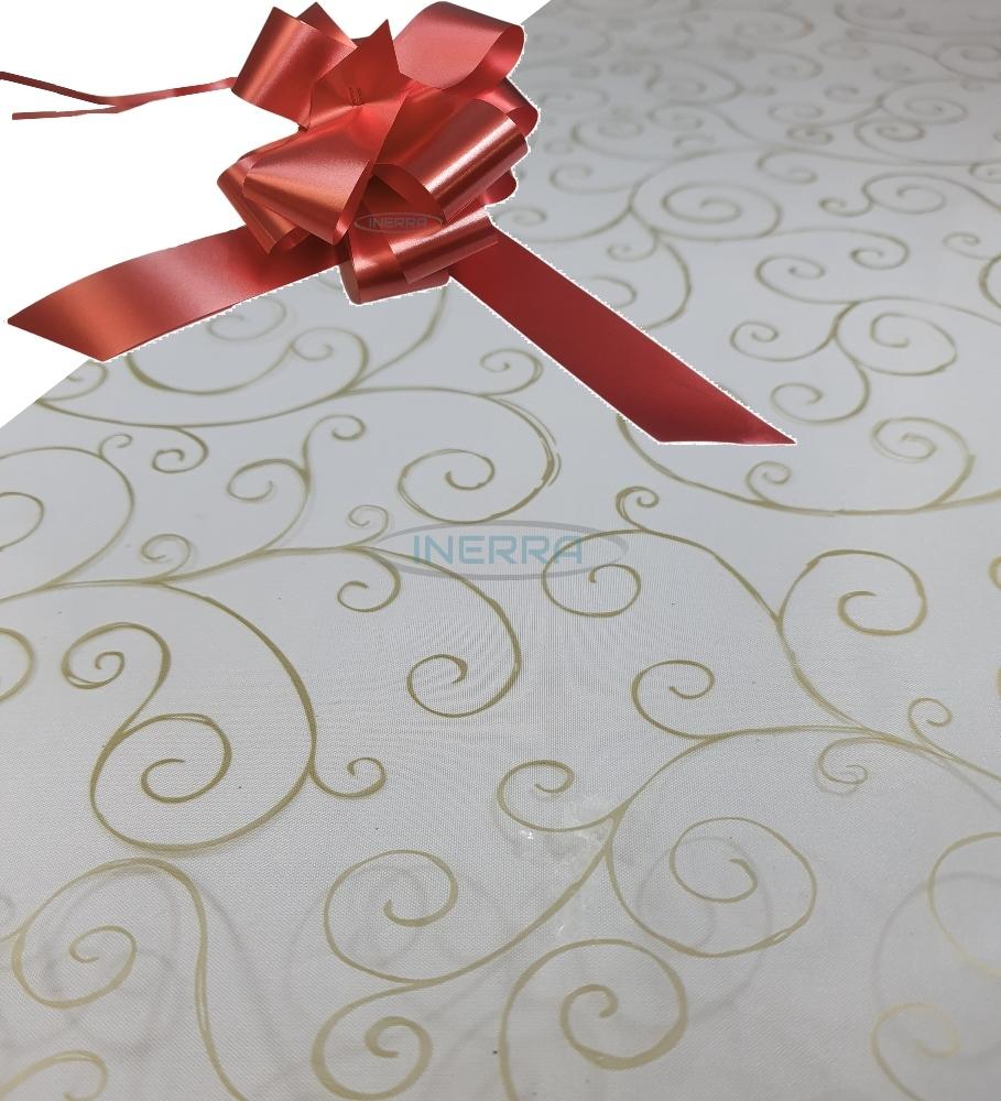 burgundy  hamper wrap kit cellophane bow wrapping gold scroll