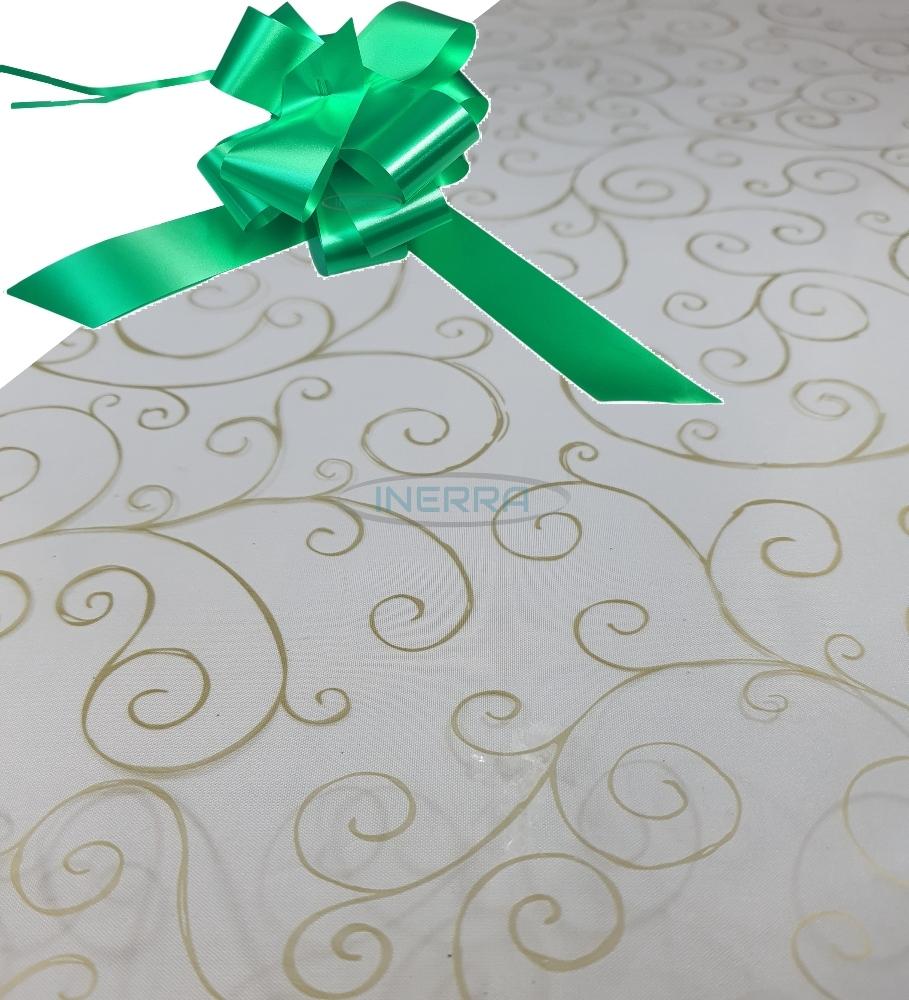 emerald green  hamper wrap kit cellophane bow wrapping gold scroll