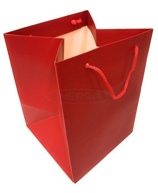 red christmas gift bags rope handles present