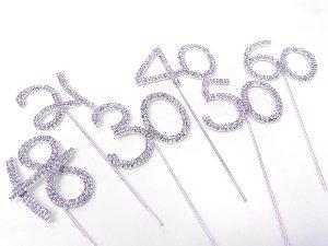 birthday cake toppers decoration metal spike long  18th 21st 30th 40th 50th 60th cake topper 18 21 30 40 50 60
