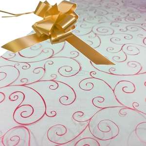 gold  cellophane hamper wrap kit wrapping red scroll