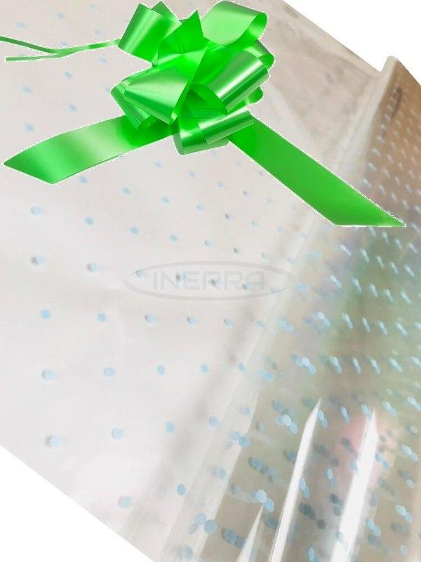 lime green blue dot cellophane baby shower gifts hamper basket wrapping cellophane and bow