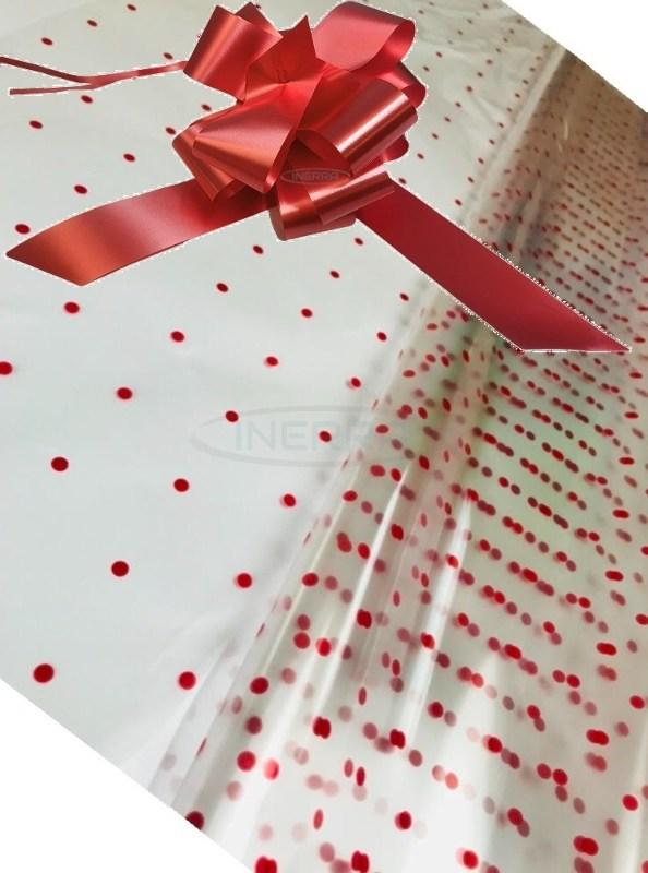 burgundy cellophane hamper wrap bow kit pack red dot christmas