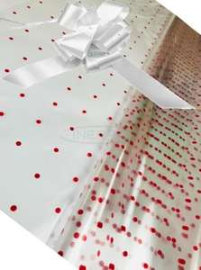 pearl cellophane hamper wrap bow kit pack red dot christmas