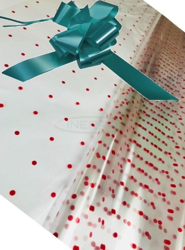 turquoisecellophane hamper wrap bow kit pack red dot christmas