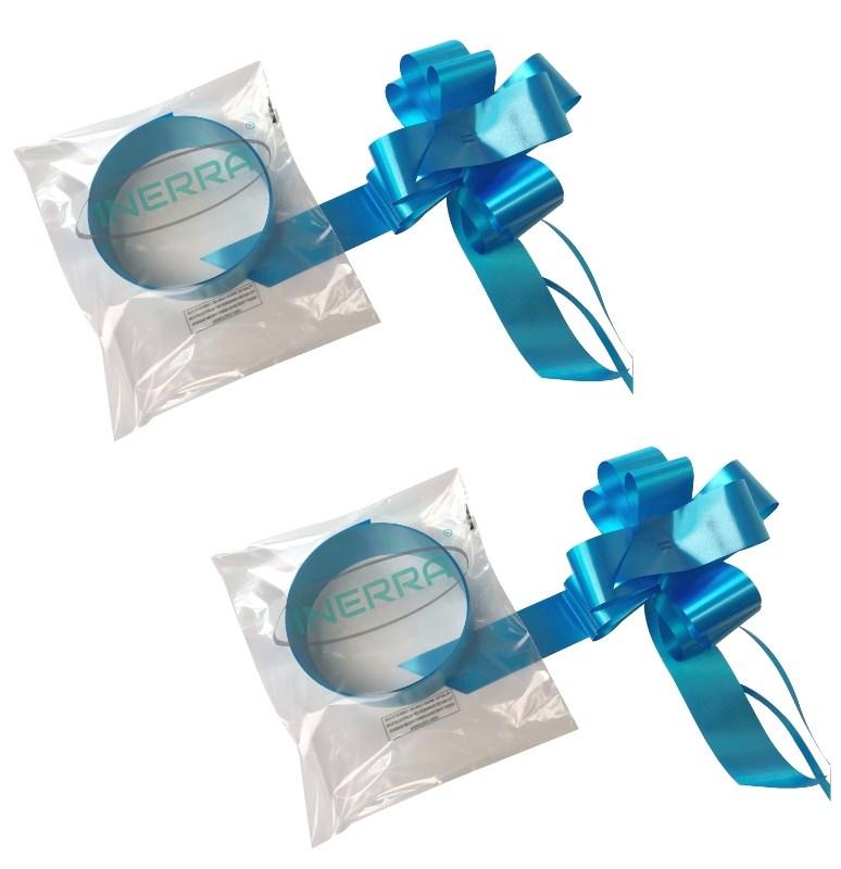 mid blue wedding car ribbon bow