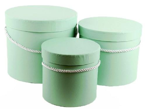 Mint Hat Boxes - Pack of 3 with Rope Handles