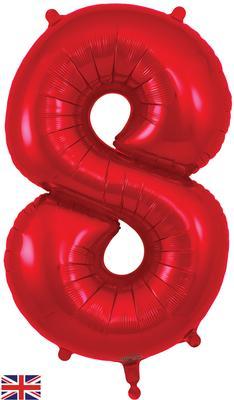 giant large number foil helium birthday party balloon red 8
