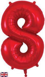 giant large number foil helium birthday party balloon red 8