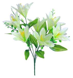Artificial tiger Lily Bush with green foliage flowers