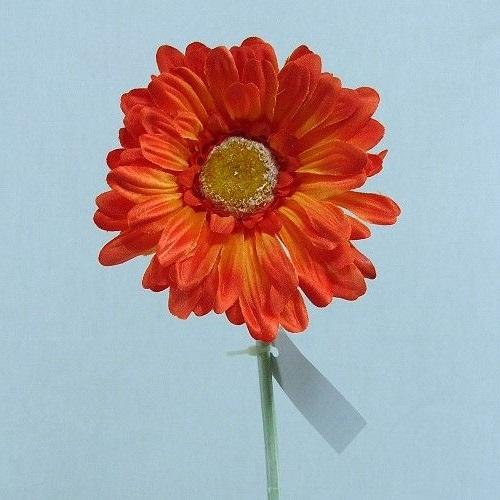 orange gerbera stem artificial flower large