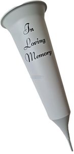 white in loving memory spike grave vase flower holder