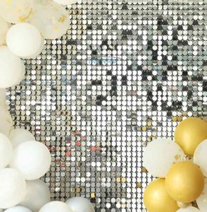 silver round sequin panel backdrop shimmer wedding party