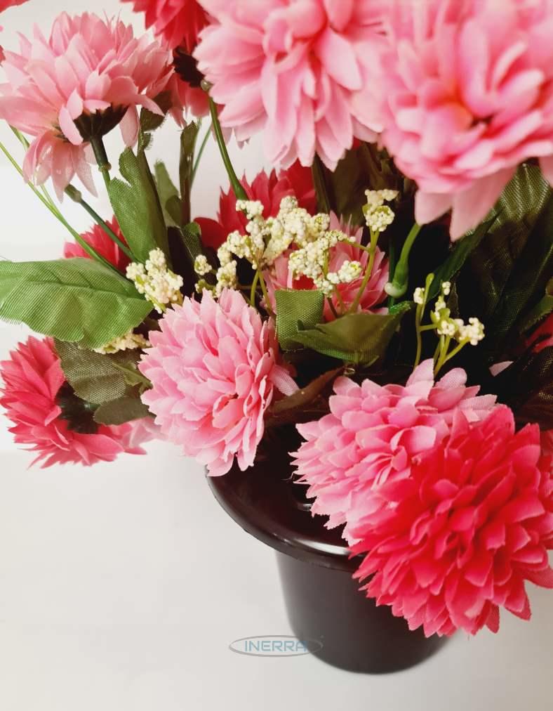 pink artificial flower grave vase graveside pink