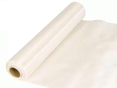 white fabric satin ribbon roll wedding table runner