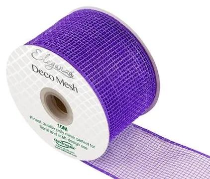 metallic purple deco mesh ribbon