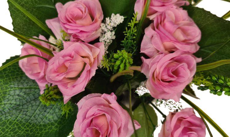 pink roses grave vase pot container