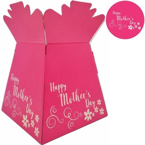 Fuchsia Mothers Day Flower Box with White Text