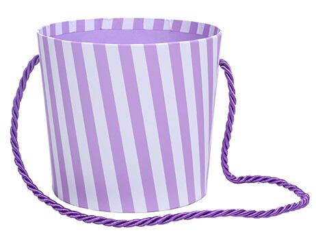 stripe floral bucket floral pot vase cardboard vase rope handle