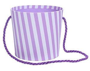 stripe floral bucket floral pot vase cardboard vase rope handle