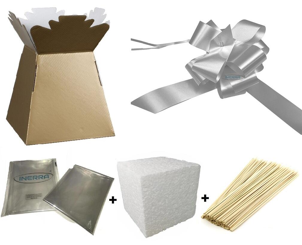 gold florist box bundle sweet bouquet