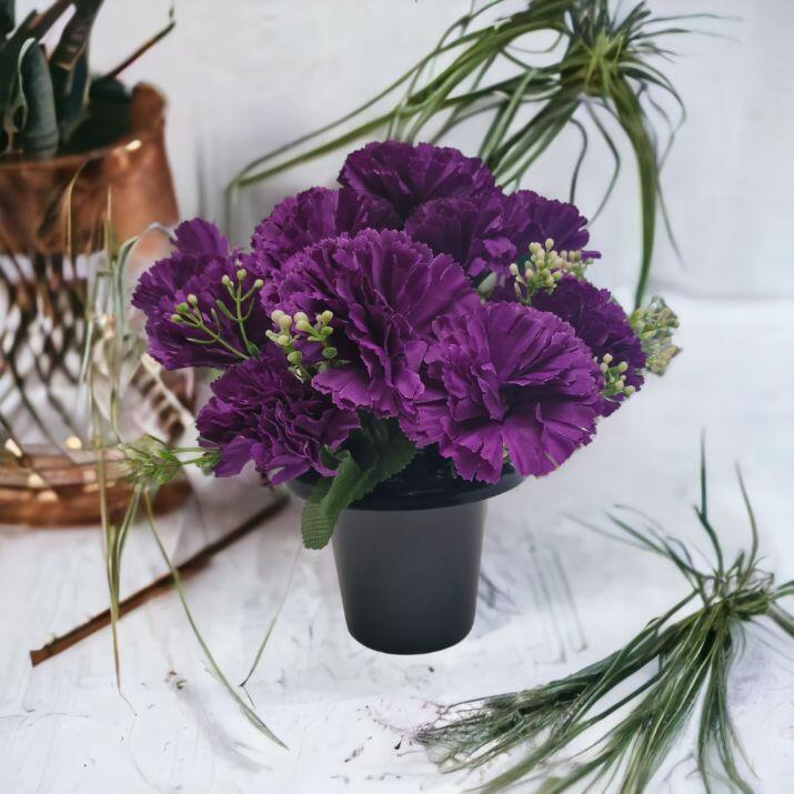cemetery grave pot flowers