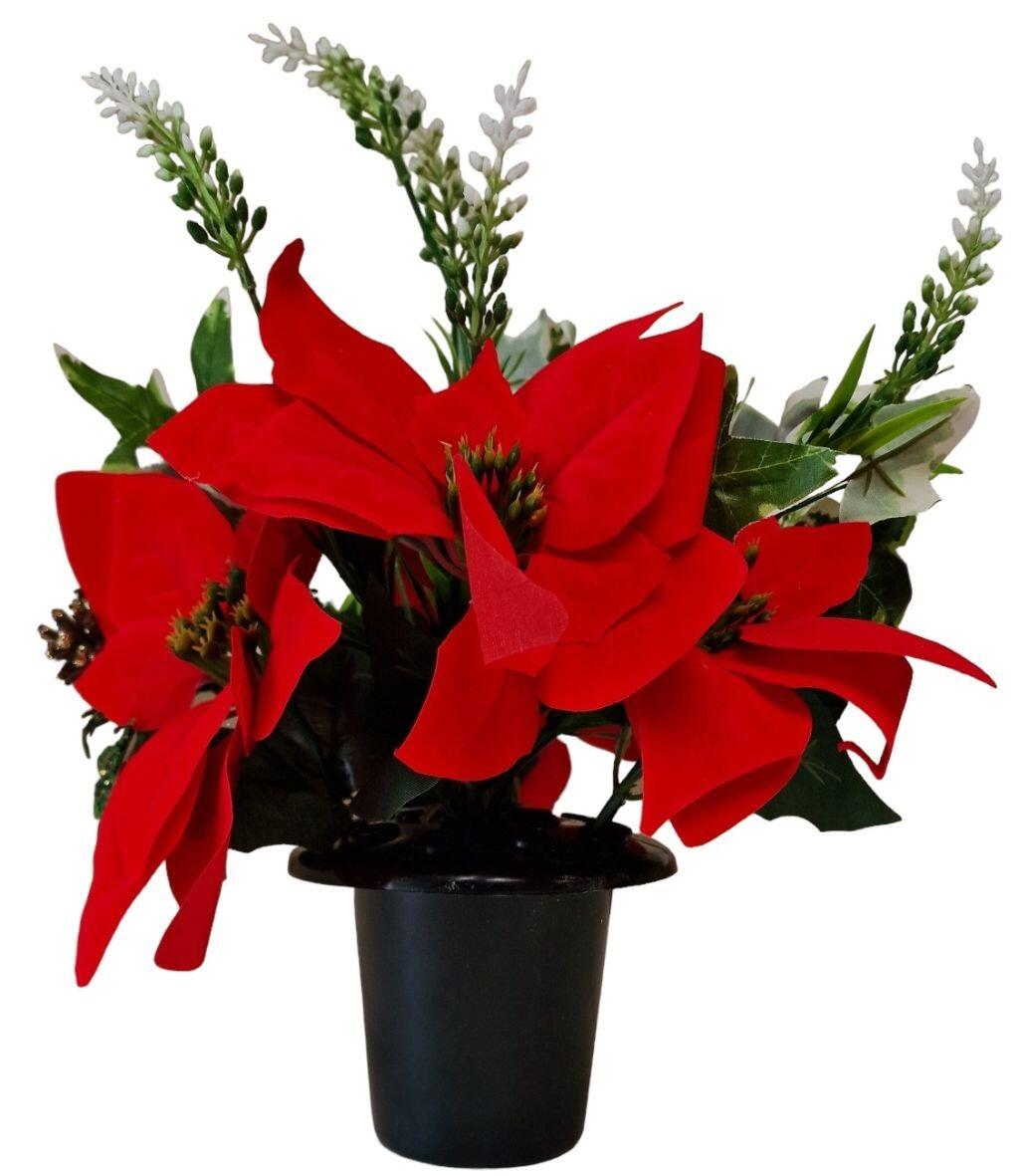 Poinsettia Grave Flowers for Cemeteries