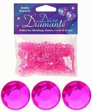 pink wedding table diamantes scatter gems