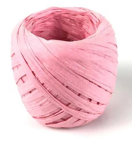 pink raffia ribbon paper