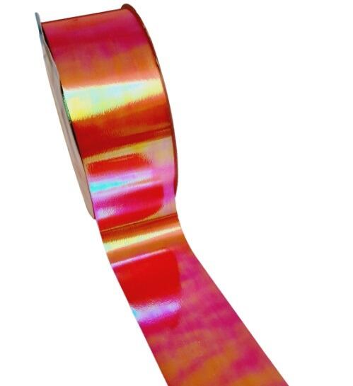 iridescent metallic red florist poly ribbon