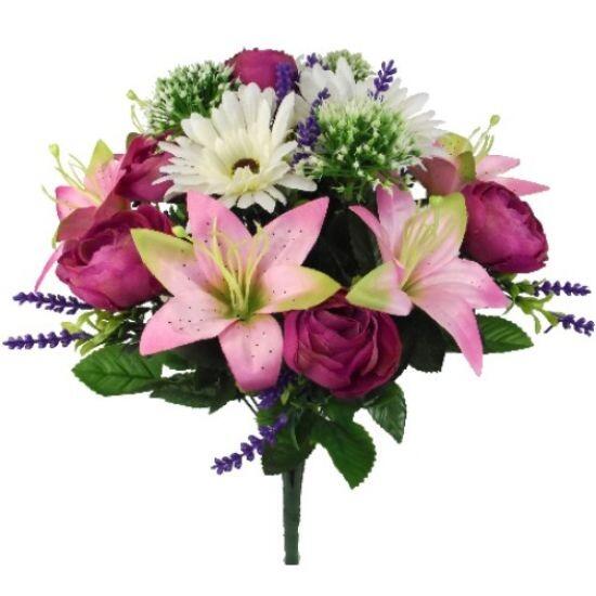 Artificial Ranunculus Flower Bouquet 49cm pink