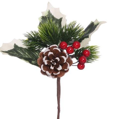 christmas snowy christmas pick with berries red