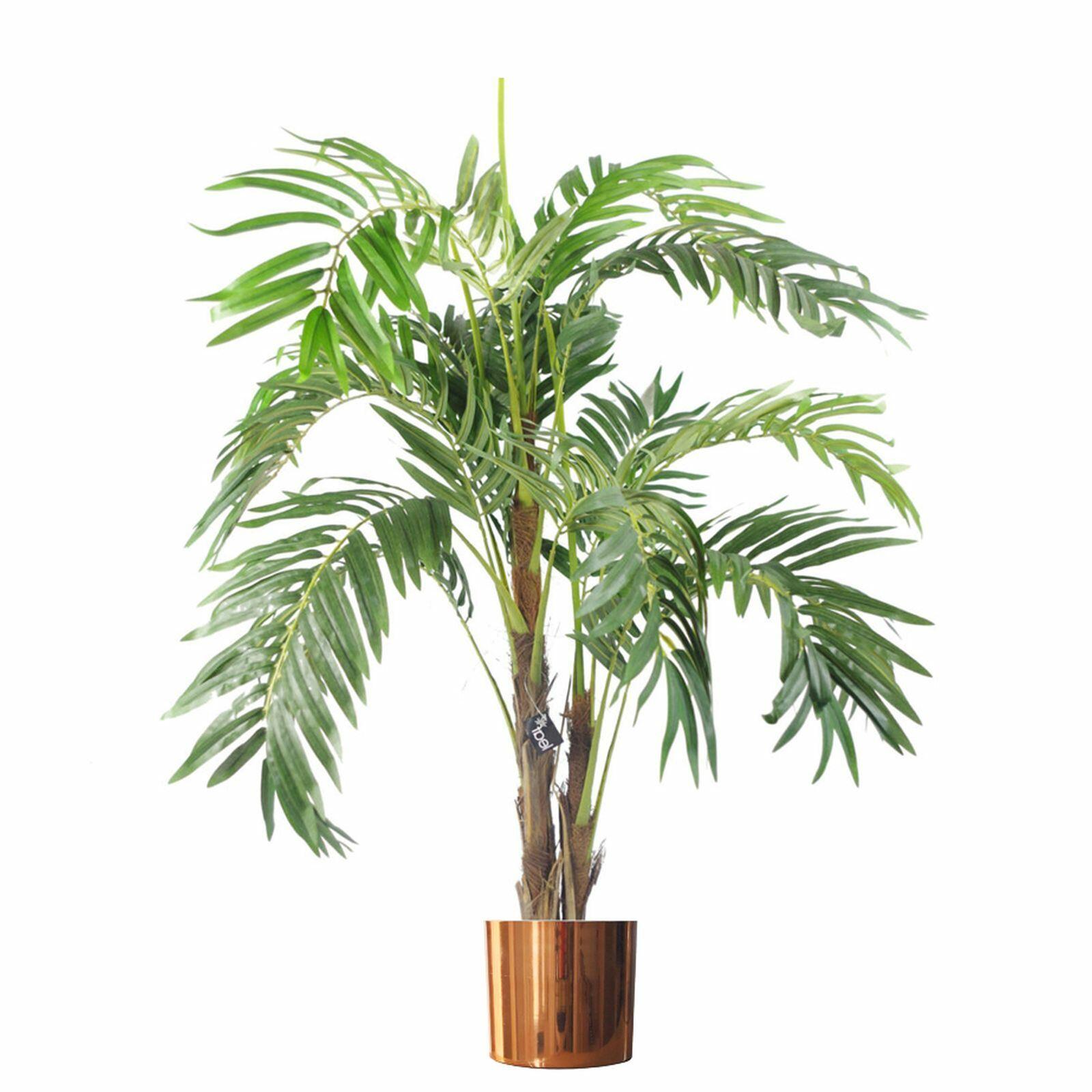 Realistic Artificial palm tree with pot with Copper Metal Planter