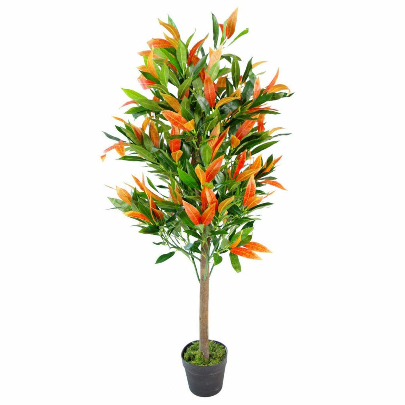 Artificial Ficus Tree Photinia Red Green