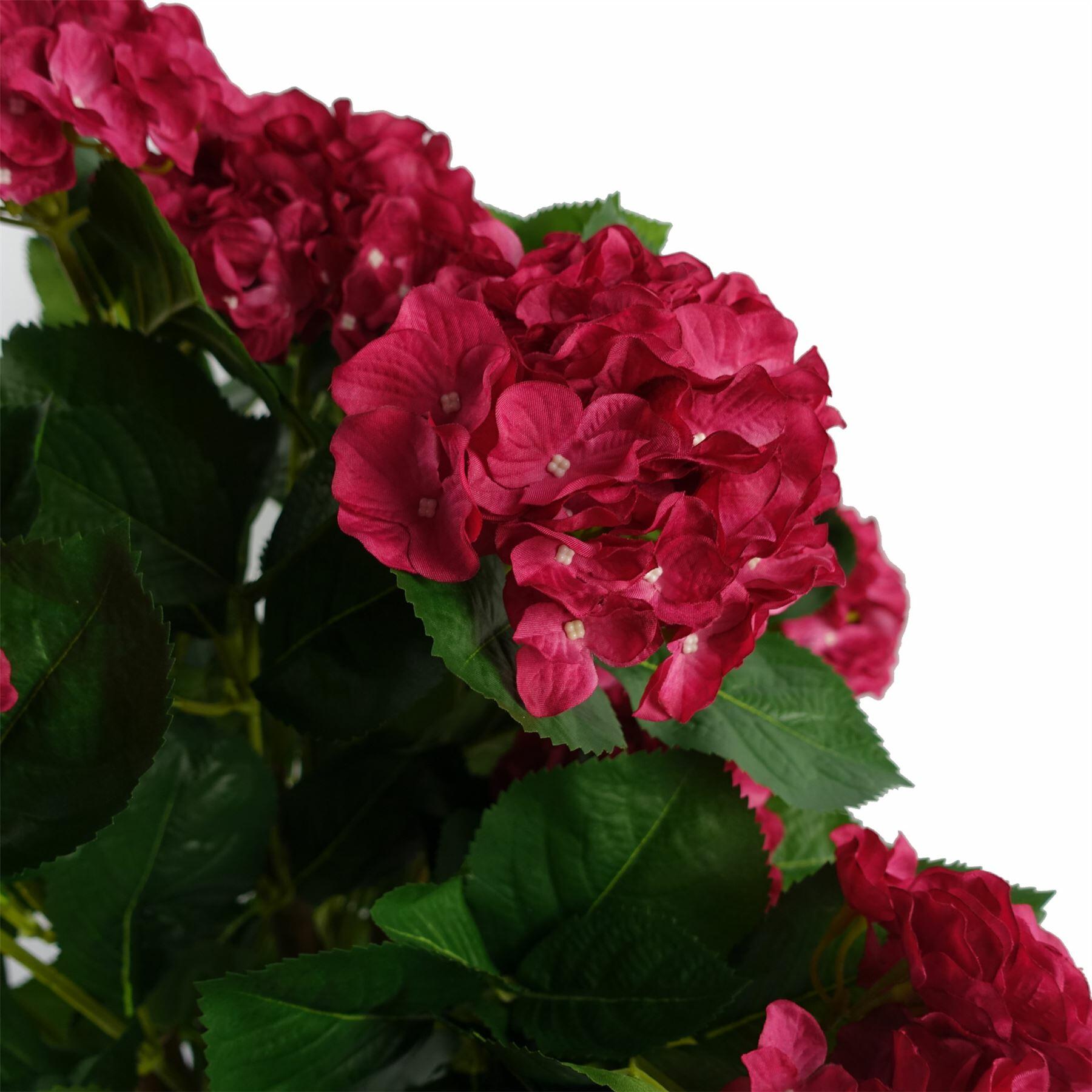 Artificial Pink Bush Hydrangea Plant Potted